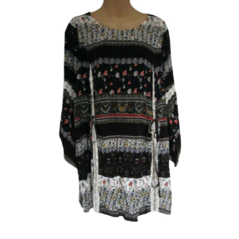 Umgee Tunic Mini Dress Floral Lace Babydoll Boho